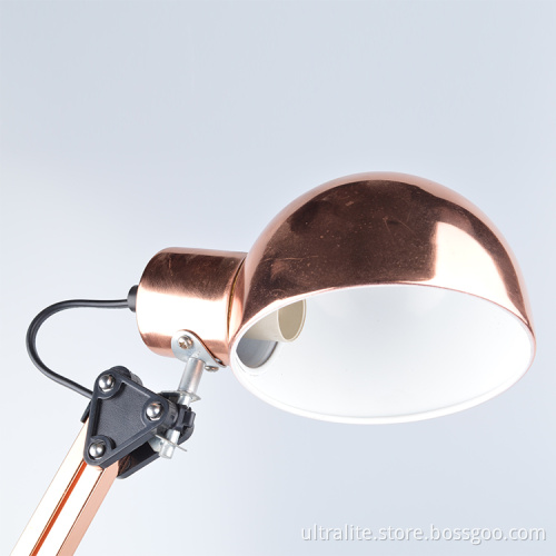 Metal Foldable Long Arm Folding Metal Desk Lamp Online Switch Table Lighting With Shade Bulb Base Lamp